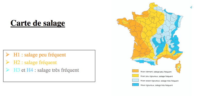 Carte du salage en France